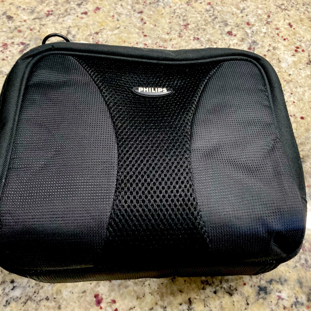 Phillips black toiletry travel bag with straps*Back does have a white mark* NWT